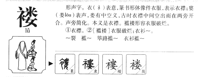 褛字字源