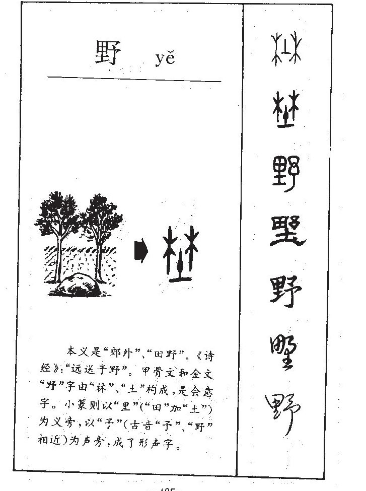 野字字源