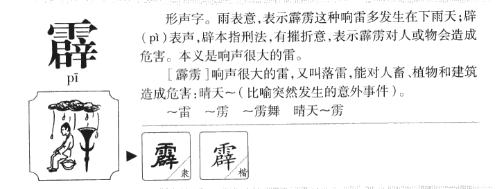 霹字字源